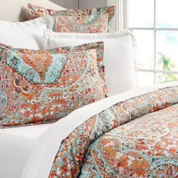 Pottery Barn Paloma Paisley Organic Percale Queen Duvet - Picture 8 of 8